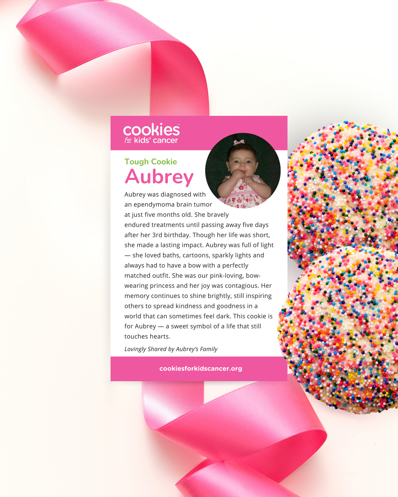 Aubrey's Rainbow Sprinkles and Bows Cookies